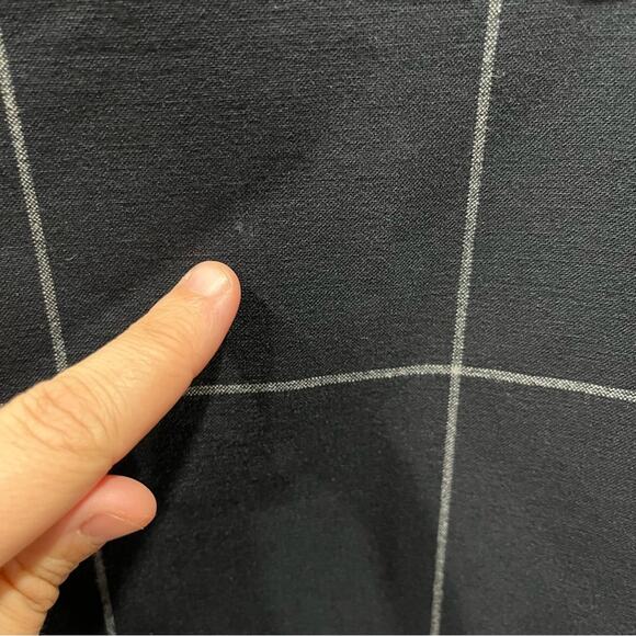 Ann Taylor Navy Blue Windowpane Plaid Pencil Career Business Skirt Size 0 Church - Picture 3 of 8